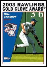 2004 Mike Cameron Topps BASEBALL Gold Glove Award #702 Seattle Mariners