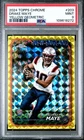 2024 Topps Chrome Drake Maye #203 Yellow Geometric Refractor /75 PSA 9