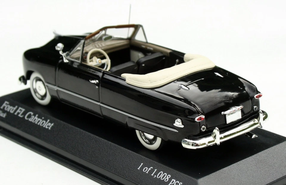 Ford Custom Cabriolet Anno 1949, Nero, Modello Minichamps In M. 1:43, OVP - Immagine 2 di 4