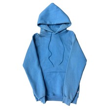 Vintage 80s Russell Athletic Blank Hoodie Blue Made in USA Retro Sz Small