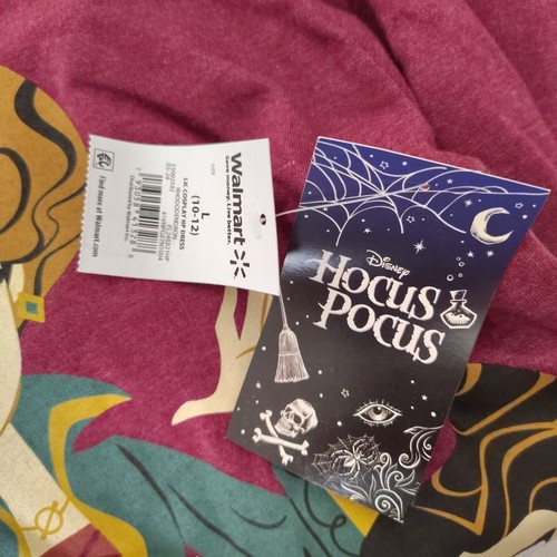 Disney Girls L (10/12) Halloween Hocus Pocus Graphic Burgundy Hoodie Dress - Picture 5 of 8