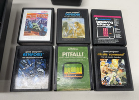 Atari 2600 Black Game Console, Joysticks, Games (Bundle) Parts or Repair
