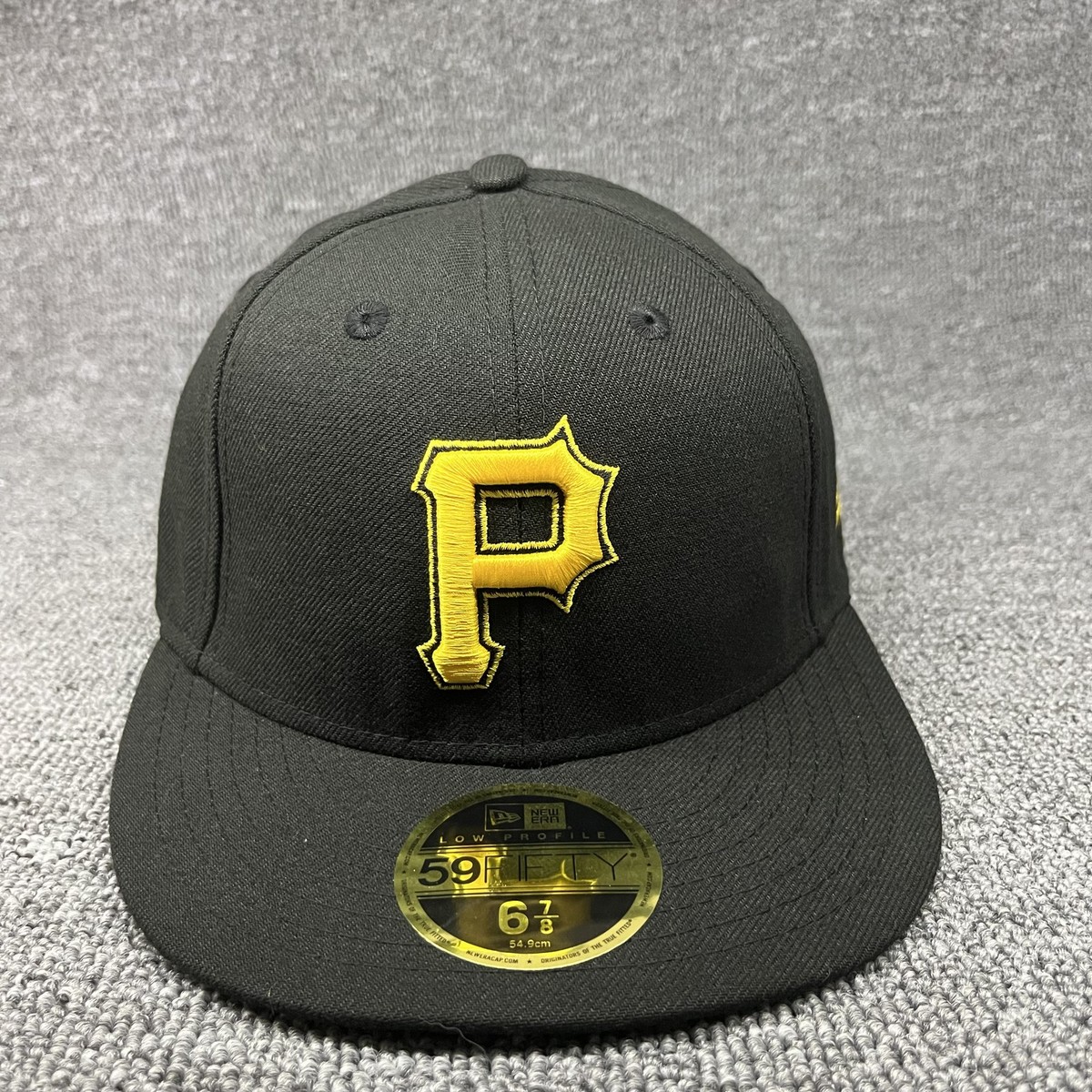 New Era 59FIFTY Low Profile Pittsburgh Pirates MLB Fitted Hat Size 6 7/8 Black