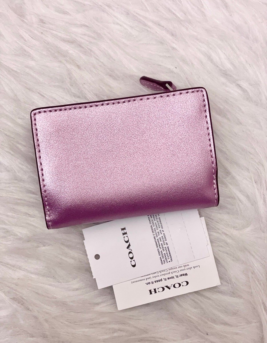 Coach Micro Snap Wallet - CW805 Metallic Pink Pearlized