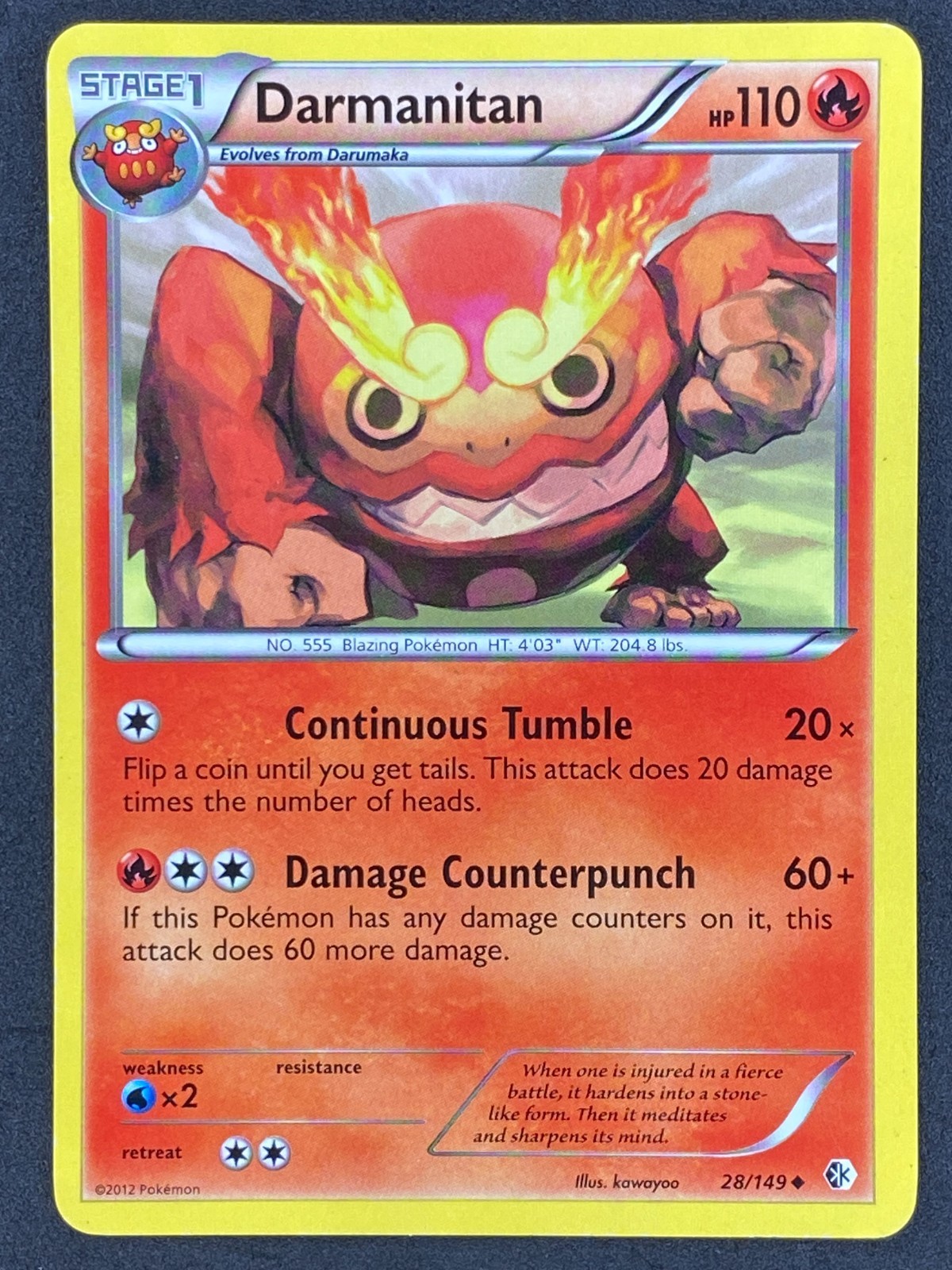 Pokémon Darmanitan 28/149 BCR Boundaries Crossed LP/NM