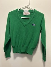 Vintage IZOD Lacoste Green Kids SZ 6 Sweater 100 Acrylic