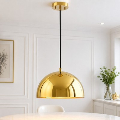 Brass Pendant Lamp, Brass Dome Light, Gold Hanging Lamp , brass lamp