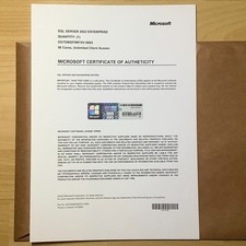 SQL Server 2022 Enterprise 96 Core License Unlimited CALs with COA