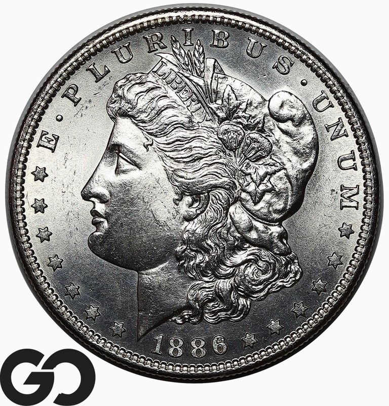 1886-S Morgan Silver Dollar, Blast White Near Gem BU++ Better Date, Great Strike
