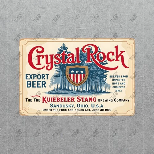 Vintage Crystal Rock Beer Sign Sandusky Ohio Brewery Metal #723584