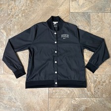 Kids Nike Black Bomber Jacket Lightweight Snap Front Logo Size L G