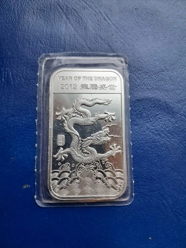 2012 "Year Of The Dragon" Silver Bar.  .999 Fine by Apmex