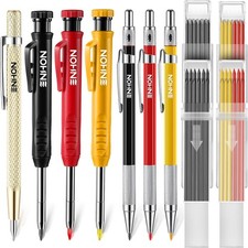 6 Pack Mechanical Carpenter Pencil with Sharpener with 36 Refills