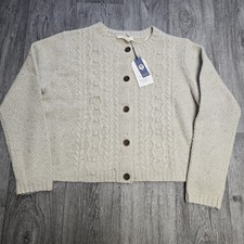 Seasalt cornwall tressa cardigan merino blend womens size 16 cable knit new tags