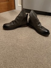 Brand New Mens Dark Grey Leather Look Worker Boots With Zip From Burton, 9
