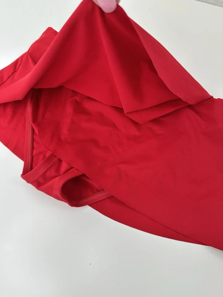 LA BLANCA Swim Skirt Bottom Hipster Skort-Style Women's US 4 Swimsuit Bikini RED - Image 4 of 4