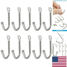 Handmade Antique Wrought Iron Hooks - 10 Pack Wall Decor for Home Organization