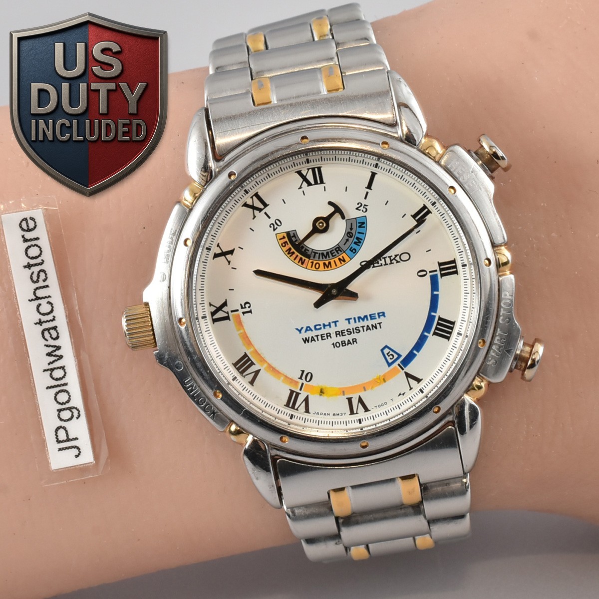 セイコー　SEIKO ヨットタイマー 8M37-7000 BOX Seiko Yacht Timer 8M37-7000 White Dial Chronograph Quartz