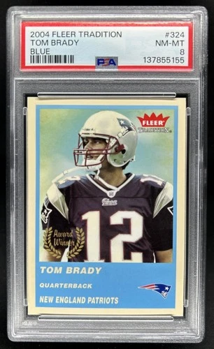 2004 Fleer Tradition Tom Brady Blue #324 Patriots PSA 8