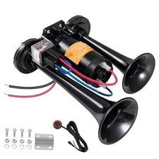 Car Horn 12V Universal Air Horns for Train Truck 150dB Super Loud 12v Black B