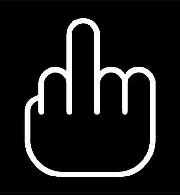 MIDDLE FINGER HAND Vinyl Decal (3 Sizes, 12 Colors)