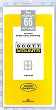 Prinz Scott Stamp Mount 66/240 mm - BLACK - Pack of 10 (66x240 66mm)  STRIP  940