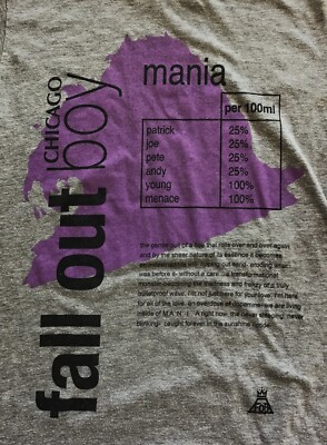 Fall Out Boy Mania Tour 2017 Chicago Women's T-Shirt, Gray, Size Small