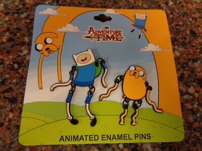 Adventure Time Jake & Finn Wiggler Enamel Pin Set of 2 Wiggly Bioworld New