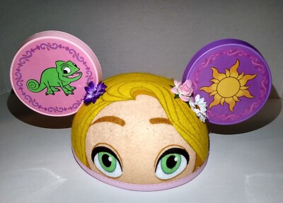 New Disney Parks Tangled Rapunzel Pascal Mickey Minnie Ears Hat Cap with Braid These ears are to die for! ☀️They even have Pascal on  main image 3