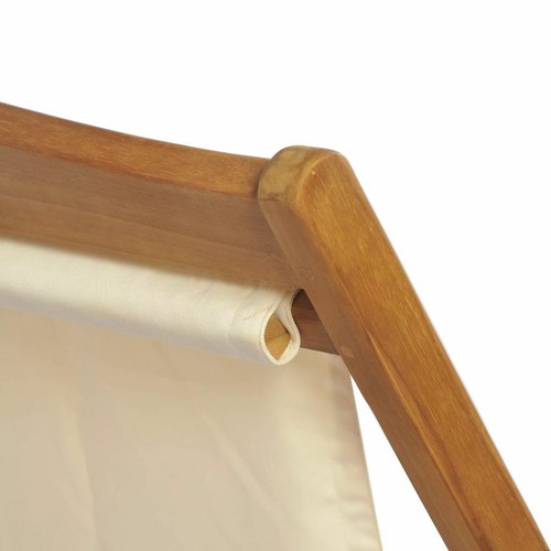 Liegestuhl Teak 56×105×96 Creme E4Q8 - Bild 8 von 12
