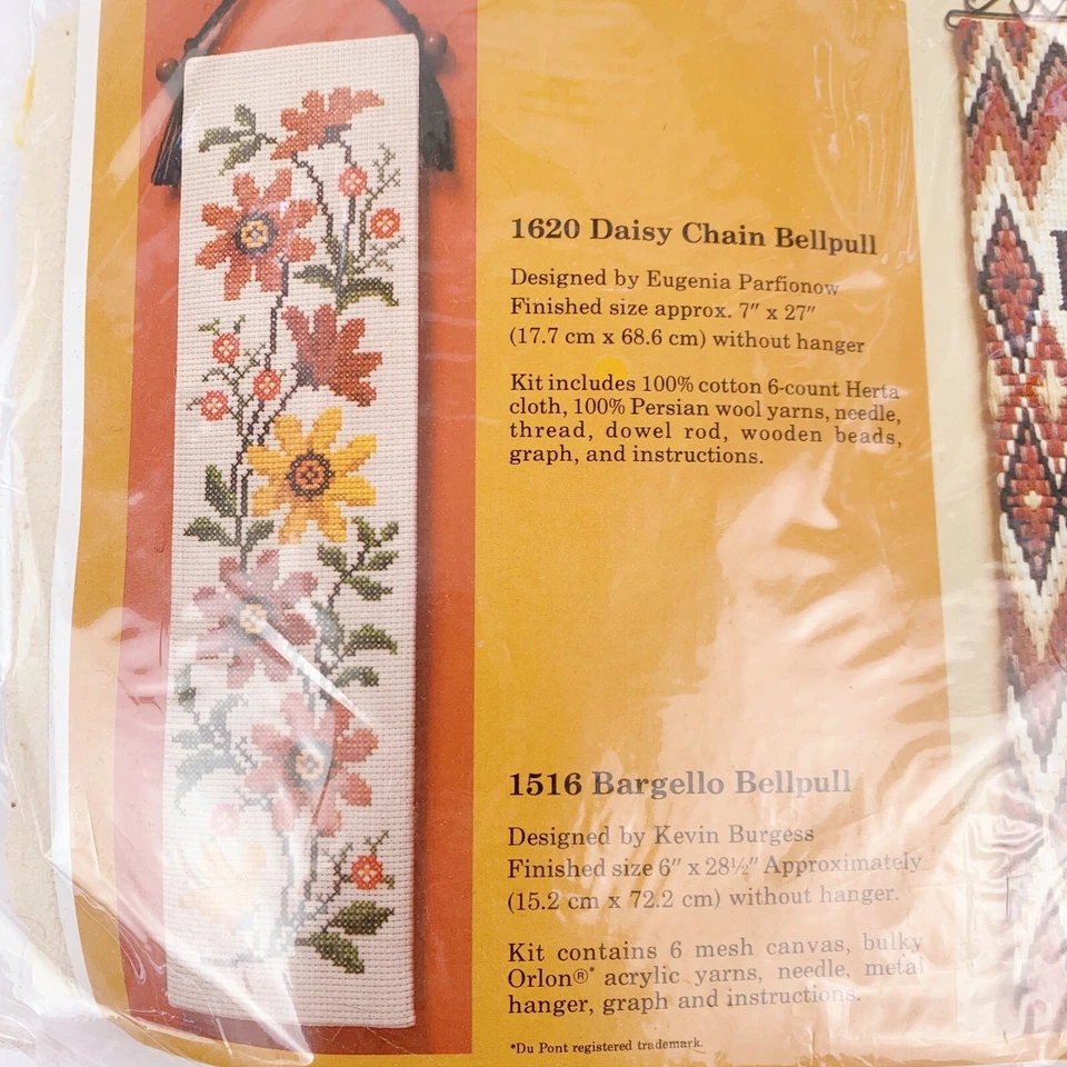 The Creative Circle Vintage 1983 Daisy Chain Bell Pull Eugenia Parfionow #1620 - Image 3 of 4