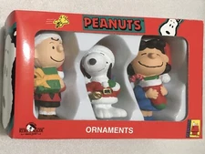 Kurt S. Adler Peanuts Christmas Ornament Set Snoopy Charlie Lucy VINTAGE NEW