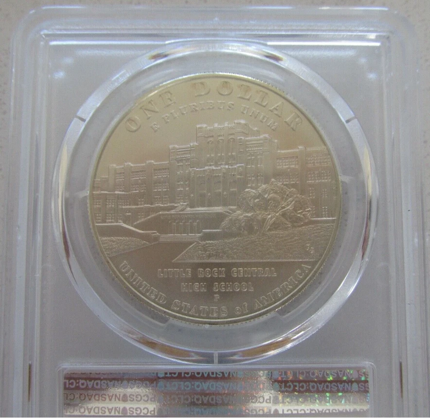 :2007-P S$1 Desegragation (1957) Commemorative-Dollar PCGS MS70 Top-Pop R3 - Image 3 of 3