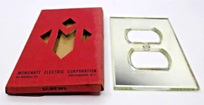 NOS ANTIQUE VINTAGE MONOWATT MIRROR WALL PLATE SWITCH OUTLET COVER