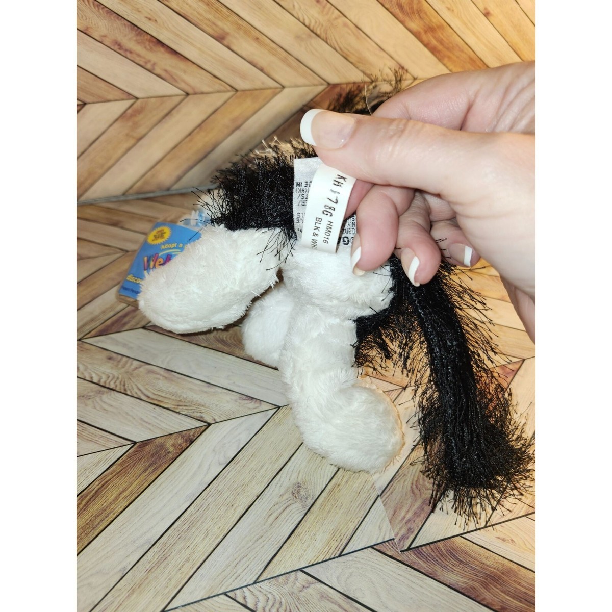 New Ganz Webkinz Black & White Kitty Cat Plush Stuffed Animal