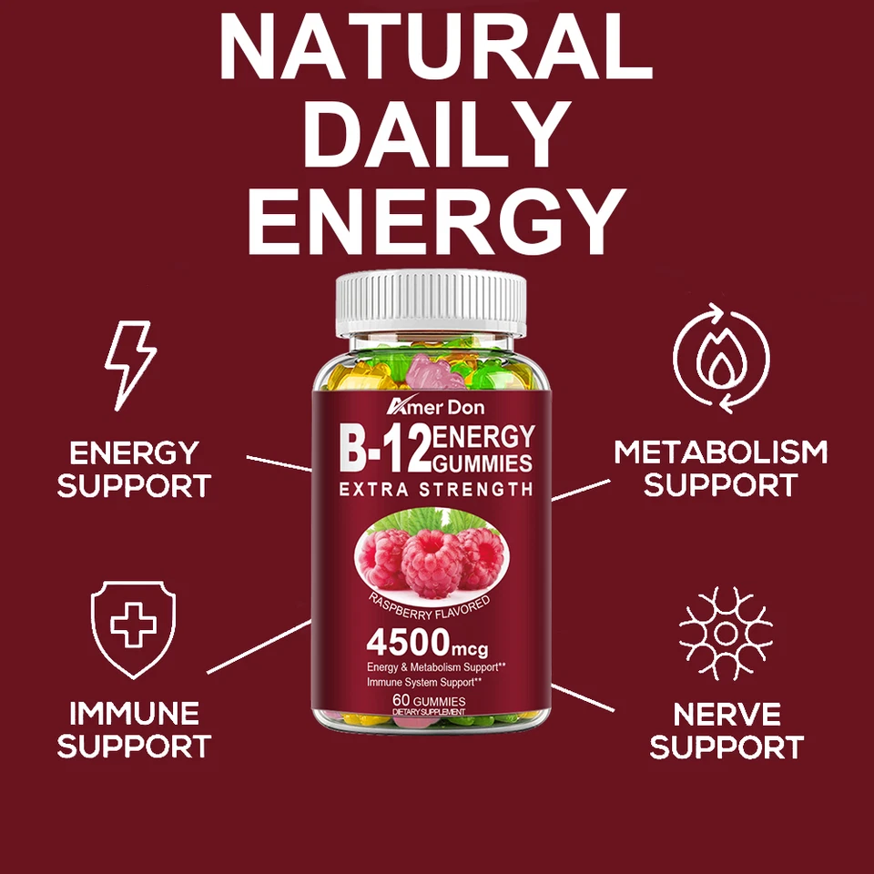 Gomitas Vitamina B12 4500mcg, Gominolas Energéticas Vitamina B-12 de Alta Absorción Foto 4 de 4