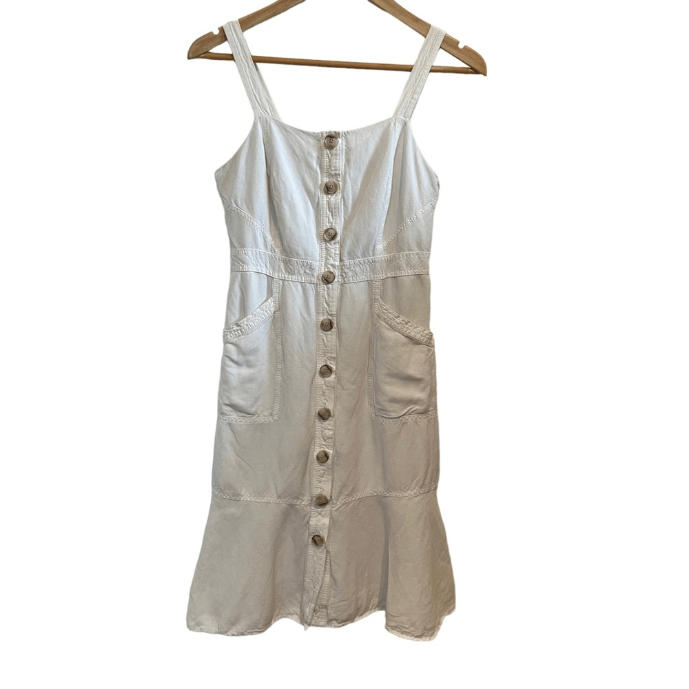 Banana Republic 6P Dress Linen Blend Button Down Sleeveless Banana Republic 6P Dress Linen Blend Button Down Sleeveless