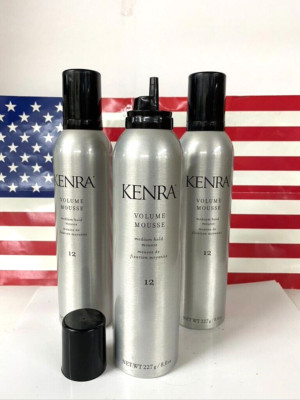 3  pack Kenra Volume Mousse #12 Medium Hold 8oz Each  free priority shipping