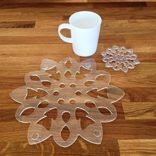 Snowflake Placemats & Coasters - Clear Acrylic - Bespoke Shapes/Sizes Made