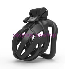 Male Lightweight Curved Chastity Cage Device 4 Rings Set Penis Cage Lock Device