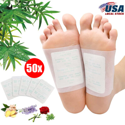 50Pads Foot Detox Patches Toxins Deep Cleansing for Stress Relief, Better Sleep