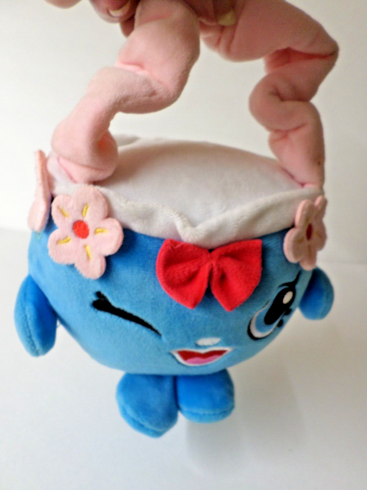 Handbag Harriet Plush Shopkins Blue Purse Pink Flowers/ Bow 7