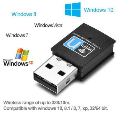 Mini USB 2.0 WiFi WLAN Wireless Adapter Stick Dongle 300 Mbit IEEE 802.11b/g/n