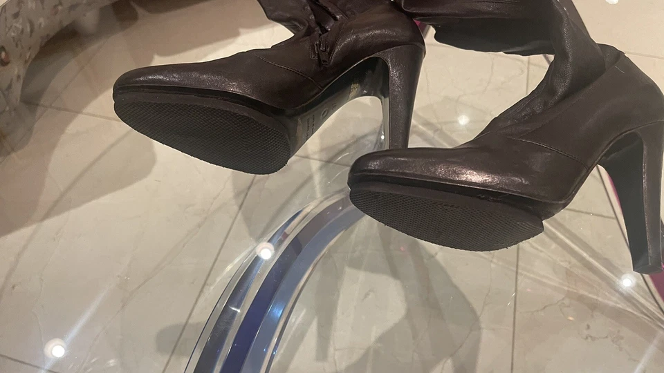 Botas hasta la rodilla vintage L’Autre Chose de cuero negro talla 37 Foto 3 de 4