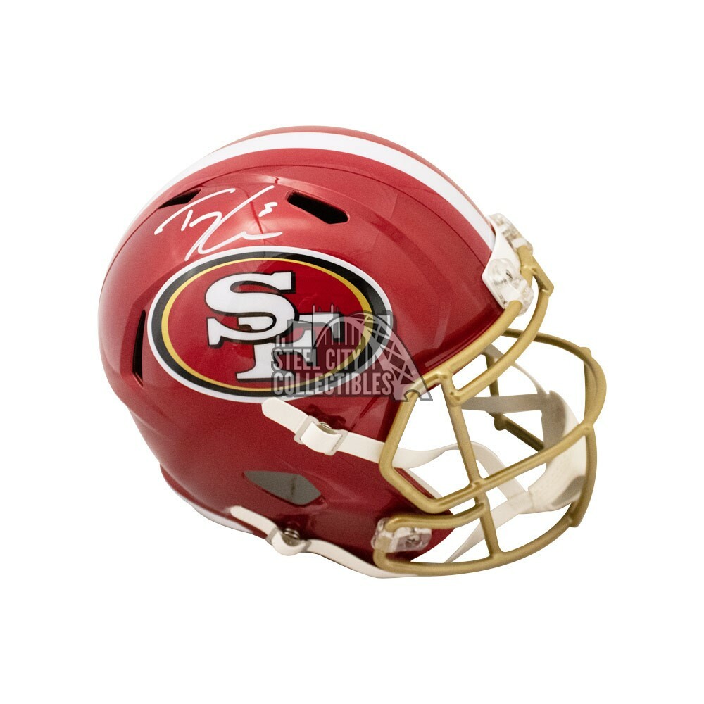 Trey Lance Autographed 49ers Flash Replica Full-Size Football Helmet - BAS