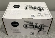 Project Source Chrome 4-in centerset 2-handle Bathroom Sink Faucet w/ drain