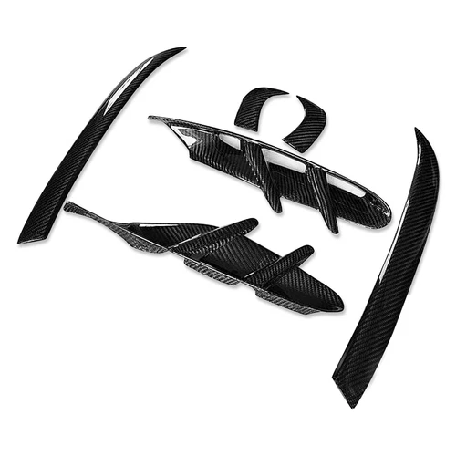 Front Bumper Air Intake Spoiler Cover Real Carbon Fiber For Porsche Taycan 20-22 - Picture 2 of 5