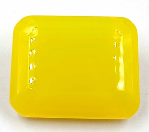 ALLURING 191 CT EGL CERTIFIED UNTREATED YELLOW OPAL EMERALD CUT LOOSE GEMSTONE - Picture 4 of 9