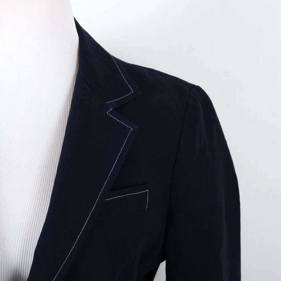 Chaqueta Blazer Band Of Outsiders NIÑO 1 Botón 100% Lino Azul Marino Manga Larga talla 2 Foto 3 de 4