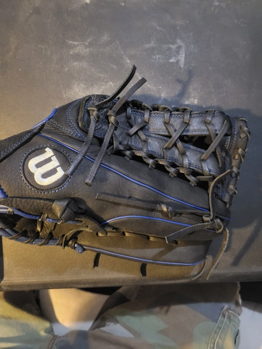 Wilson A950 14 RHT Glove Black Blue Right Hand Throw Broken In